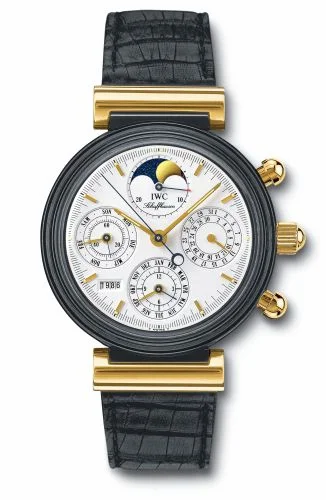 IWC Da Vinci Perpetual Black Ceramic / Yellow Gold / White / French IW3755-04 (3755-04, IW375504)
